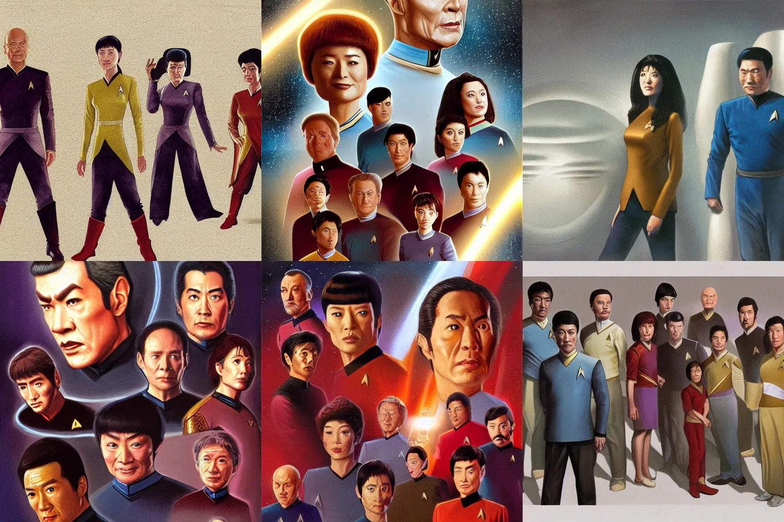 Prompt: Star trek TNG with an Chinese cast, detailed picture, by Grek Rutkowski