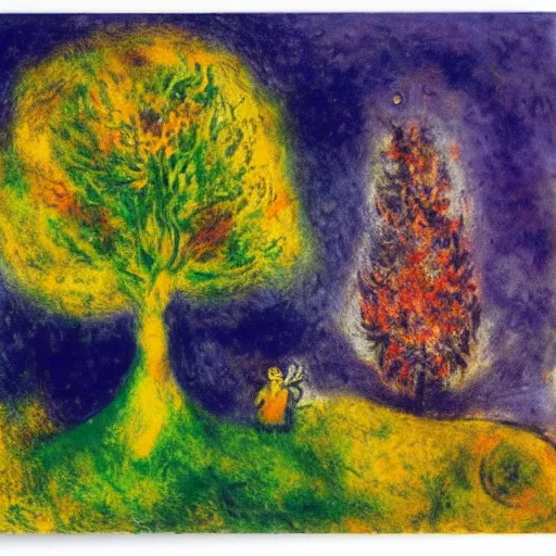 Image similar to the golden tree by Marc Chagall