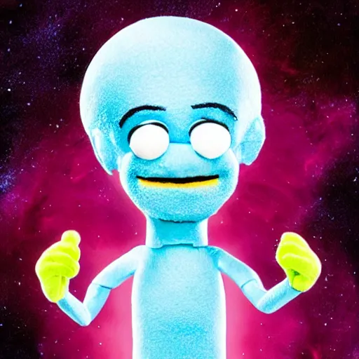 Image similar to Dr Manhattan as a Muppet