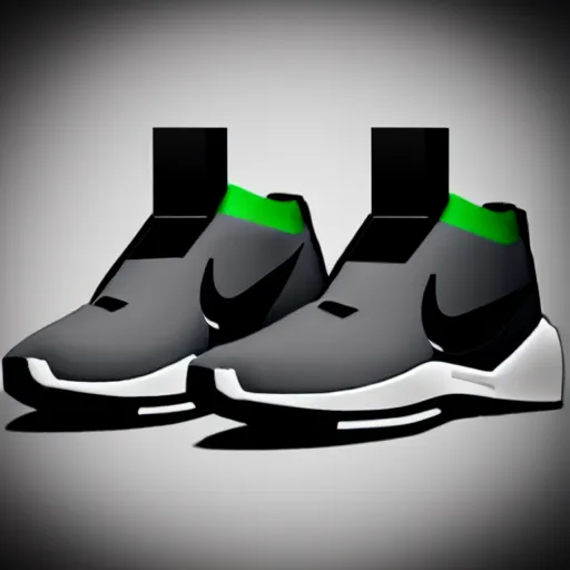 Image similar to Nike shoe inspired by Minecraft, realistic,