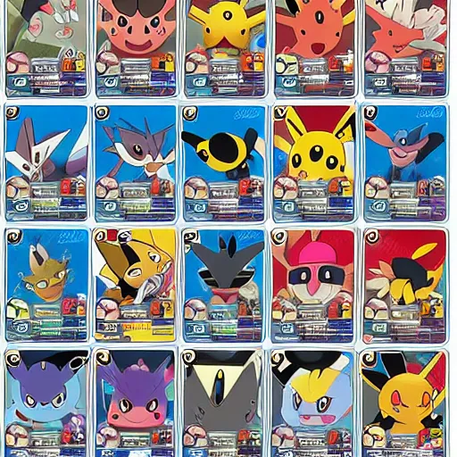 Image similar to pokemon cards with snooki, joe biden, nicki minaj, kim kardashian, osama bin laden, pokemon anime style, hd 8k image high detail, at target