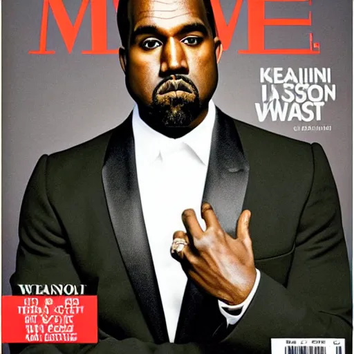 Prompt: kanye west giving inaugural address, canon a 1, time magazine cover