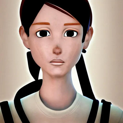 Image similar to portrait of chell from portal