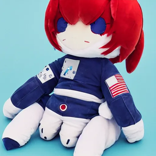Prompt: cute fumo plush of an astronaut girl, anime girl, plush