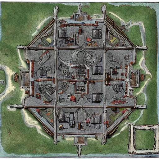 Image similar to overhead map of a dungeon