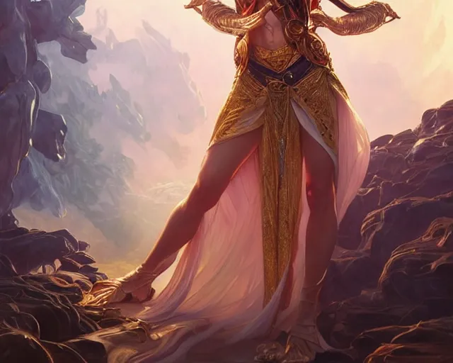 Image similar to amanda holden as a sorceress, deep focus, d & d, fantasy, intricate, elegant, highly detailed, digital painting, artstation, concept art, matte, sharp focus, illustration, hearthstone, art by artgerm and greg rutkowski and alphonse mucha