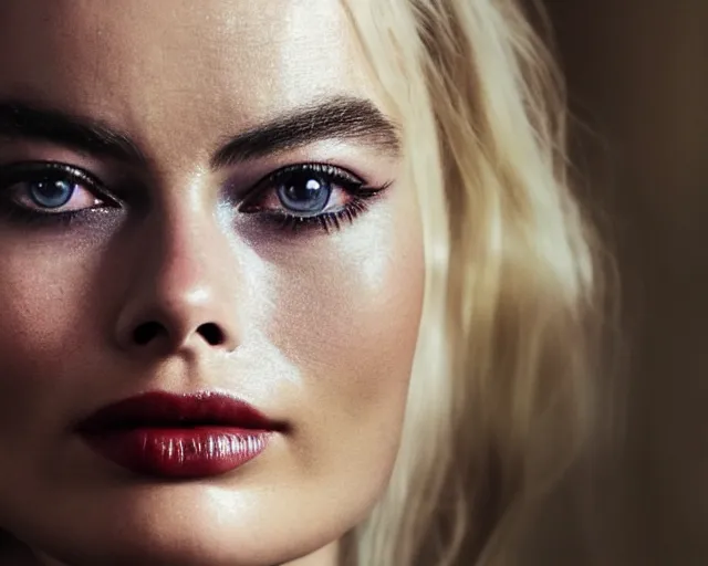 Image similar to a mix of margot robbie and hana soukupova, hyper realistic face, beautiful eyes, cinematic, long shot, hyper detailed, 8 5 mm photograph, 8 k resolution, film still, sharp lens, wide lens