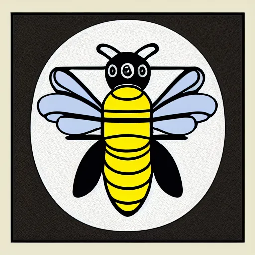 Prompt: a bee in the style of bauhaus, symmetric,