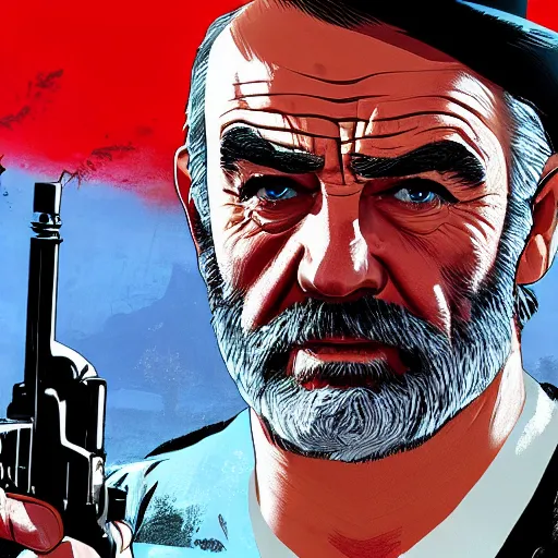 Image similar to Sean Connery in Red Dead Redemption 2 4K detail