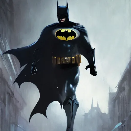 Prompt: batman, paint by greg rutkowski