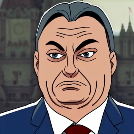 Image similar to Viktor Orban Anime
