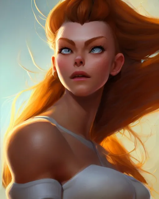 Prompt: brigitte from overwatch wearing white halter top, perfect face, chestnut hair, abs, cinematic, stunning, athletic, strong, agile, highly detailed, psychedelic, digital painting, artstation, smooth, hard focus, illustration, art by jessica rossier and and brian froud