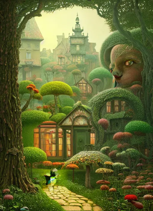 Prompt: hyper detailed 3d render like a Oil painting - the secret garden by Jacek Yerka, Mariusz Lewandowski, Abstract brush strokes, Masterpiece, Edward Hopper and James Gilleard, Zdzislaw Beksinski, Mark Ryden, Wolfgang Lettl, hints of Yayoi Kasuma, octane render, 8k