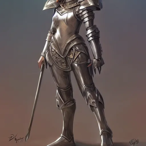 Image similar to a princess wearing a armor, full body shot, highly detailed, digital painting, artstation, concept art, smooth, sharp focus, illustration