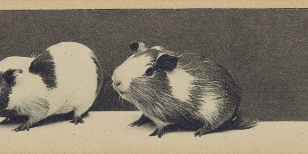 Image similar to a 1 9 1 0 s postcard of a guinea pig