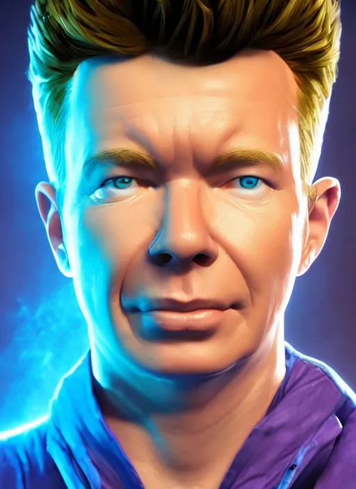 Prompt: A fantasy comic book style portrait painting of rick astley as a paladin, unreal 5, DAZ, hyperrealistic, octane render, RPG portrait, dynamic lighting