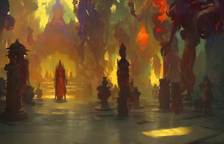 Image similar to greg manchess concept art of a the colorful temple dimension, key visual, ambient lighting, highly detailed, digital painting, artstation, concept art, sharp focus, by makoto shinkai and akihiko yoshida and hidari and wlop and greg rutkowski