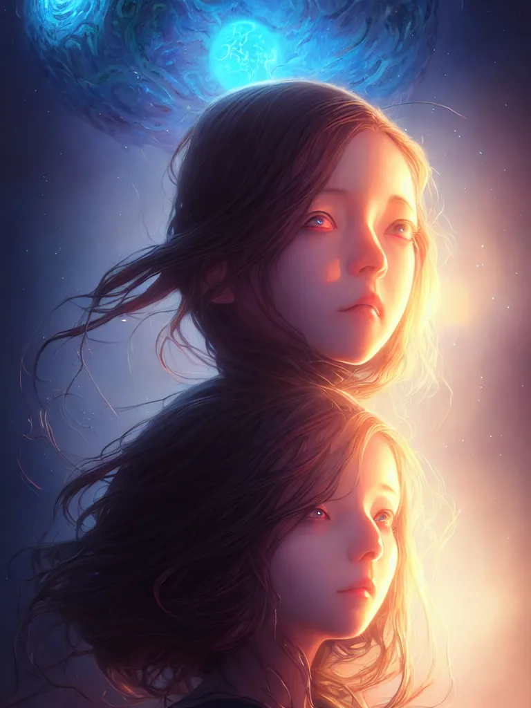 Prompt: azathoth girl dreaming the earth, occlusion shadow, specular reflection, rim light, unreal engine, artgerm, artstation, art by hiroaki samura and ilya kuvshinov and ossdraws, intricate, highly detailed 8 k, cosmic horror illustration, extremely beautiful and aesthetic shape of face and body, movie poster