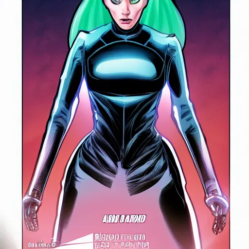 Prompt: portrait of a female android, by MARVEL comics