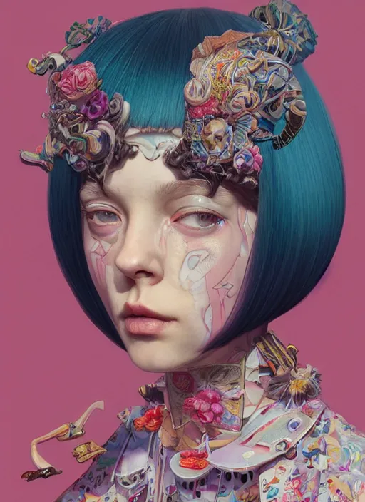 Image similar to y2k girl :: by Martine Johanna and Simon Stålenhag and Chie Yoshii and Casey Weldon and wlop :: ornate, dynamic, particulate, rich colors, intricate, elegant, highly detailed, centered, artstation, smooth, sharp focus, octane render, 3d