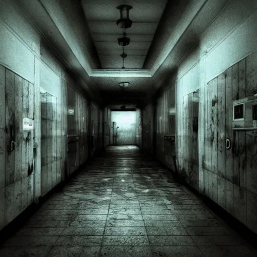 Image similar to photo darkness dark horror fear hospital unreal highly detailed