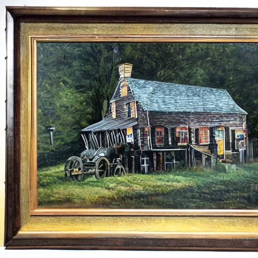 Image similar to thomas kincaid painting of black fillet from the movie the witch