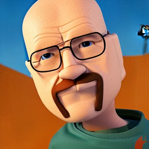 Image similar to walter white as a pixar character