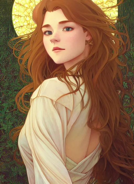 Image similar to pretty young man with shoulder length shiny shimmering golden blond hair, half body shot, path traced, highly detailed, high quality, digital painting, by studio ghibli and alphonse mucha, leesha hannigan, hidari, disney