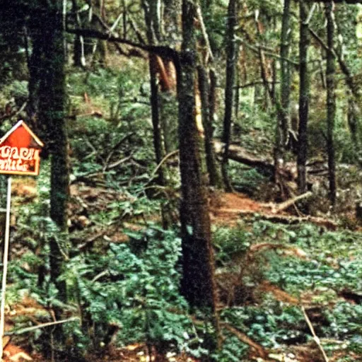 Image similar to a screen capture of found footage video left behind by a missing hiker in 1 9 8 6