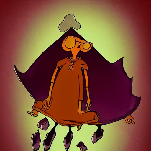 Prompt: return the slab from courage the cowardly dog, digital art,