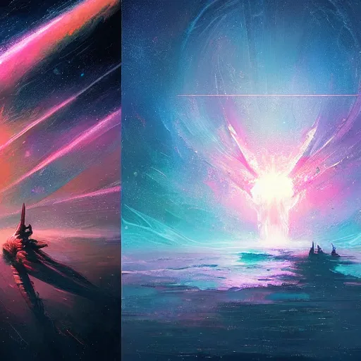 Image similar to a quasar in space, by anato finnstark, by alena aenami, by john harris, by ross tran, by wlop, by andreas rocha