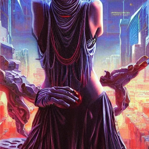 Prompt: an amazing masterpiece of art by gerald brom 🐐 🔥 cyberpunk woman