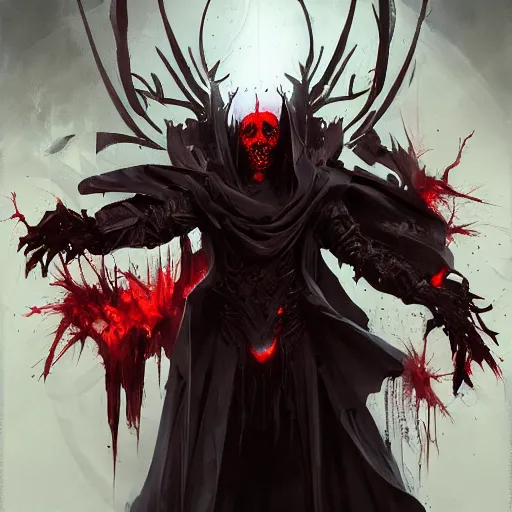 Prompt: dark cloaked necromancer, by benedick bana and artur bordalo and tom bagshaw and guy denning and philippe druillet, trending on artstation hq, deviantart, pinterest, 4 k uhd image