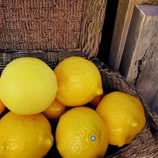 Image similar to chest full of lemons, beautiful light