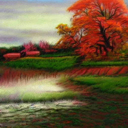 Prompt: beautiful landscape, pastel painting