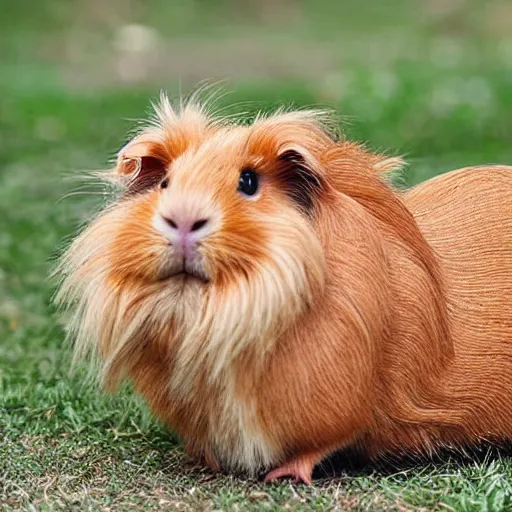 Prompt: half guinea pig half lion