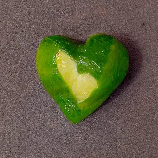 Prompt: a heart shaped lemmon