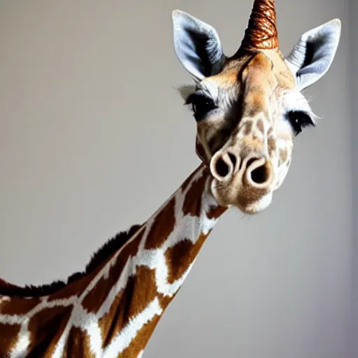 Image similar to a cute giraffe unicorn
