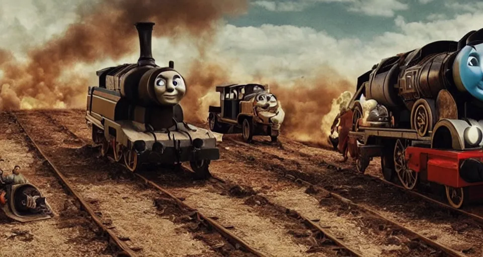 Image similar to Thomas the Tank Engine in MAD MAX: FURY ROAD