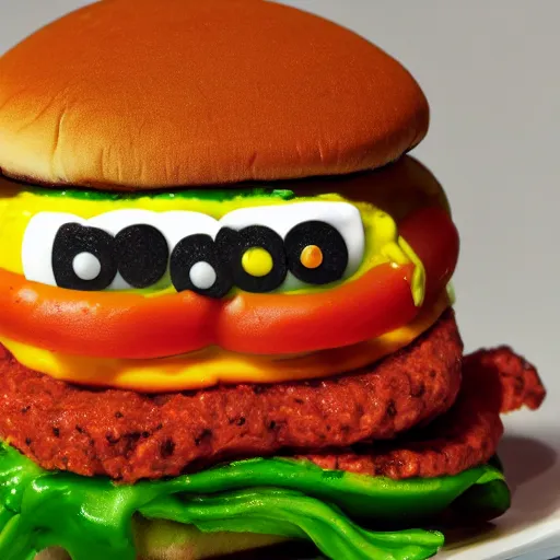 Image similar to A Mike Wackowski themed cheeseburger