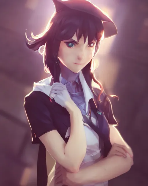 Image similar to a girl cosplaying at comicon, adorable outfit, full shot, atmospheric lighting, perfectly shaded body, detailed face, by makoto shinkai, stanley artgerm lau, wlop, rossdraws