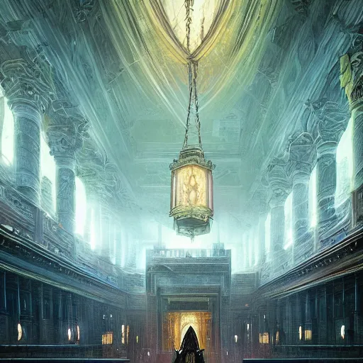 Image similar to eldritch legislature, fantasy, realistic colorful photography, interior, hyperrealism, incredible, award - winning photography, regal, rich colors, by greg rutkowski, lovecraftian