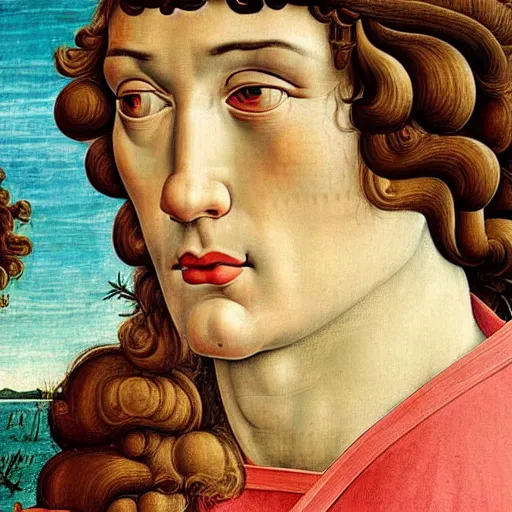 Prompt: painting of Sandro Botticelli by Sandro Botticelli, highly detailed, 8k, cinematic,