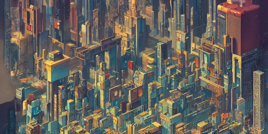 Prompt: a graphic layout design maze poster of cyberpunk city, chris ware, peter mohrbacher, jane newland, peter gric, chris ware, aaron horkey, illustration, artstation