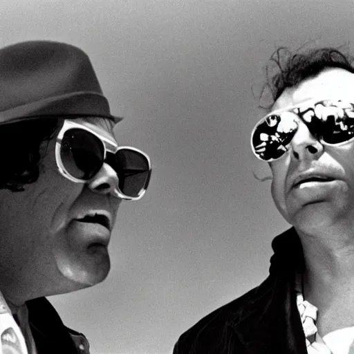 Prompt: the real - life'fear and loathing in las vegas'- hunter s. thompson and his attorney oscar zeta acosta