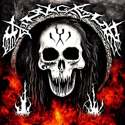 Image similar to skumlord, black metal album cover