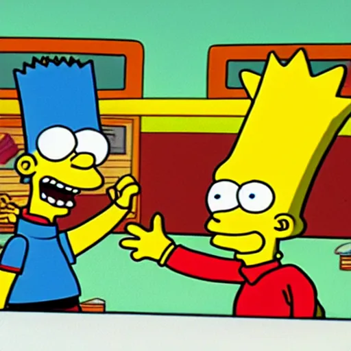 Image similar to Bart Simpson redesign animation cell vhs quality
