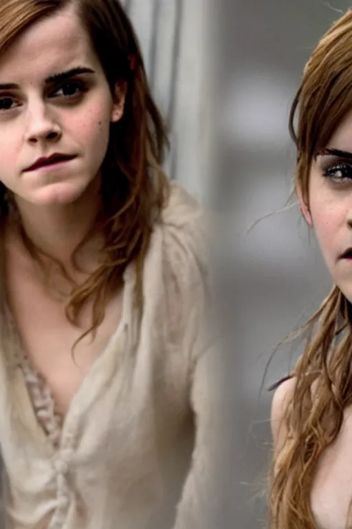 Image similar to emma watson as succbus, hyper realistic