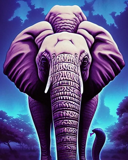 Prompt: a new logo for stillz music featuring an elephant with headphoes djing synthwave afrofuturism, dubstep character, detailed, intricate, hyperrealism, intense, scary, fierce, art by artgerm and greg rutkowski and rhads and anato finnstark