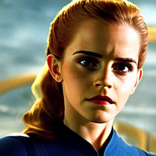 Image similar to Emma Watson starring as Seven of nine, in the tv series startrek voyager